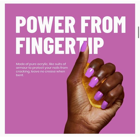 Press On Nails Glossy Violet Pink Purple Acrylic Fake Nails Glue Stick-On C3 - Picture 5 of 7